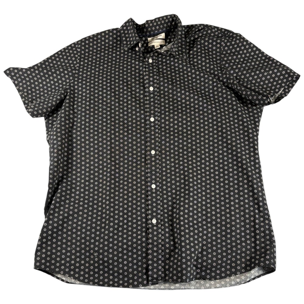 Goodthreads Button Down Shirt Mens XLT Black Lightweight Poplin Y2K Heritage